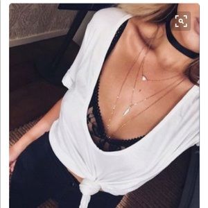 Boohoo long scoop neck T-shirt!